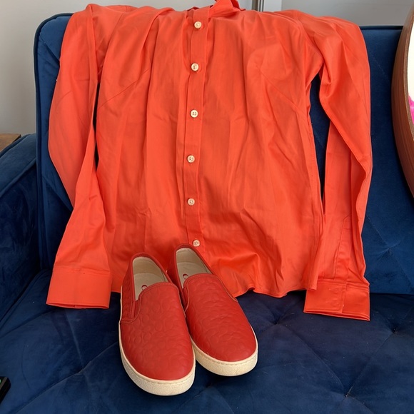 Banana Republic size 4 long sleeve coral - Picture 5 of 5